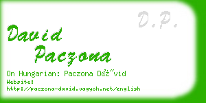 david paczona business card